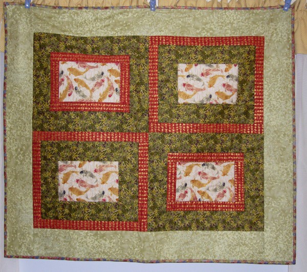 Detail of the Mostly Kaffe quilt